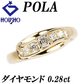 ポーラ ダイヤモンド リング  K18イエローゴールド POLA カレーカット 変形カット ファンシーカット【中古】【902037】