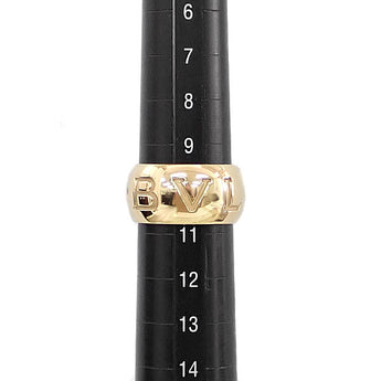 ブルガリ モノロゴ リング K18イエローゴールド BVLGARI #51 地金のみ 石なし 太め 幅広【中古】【902038】