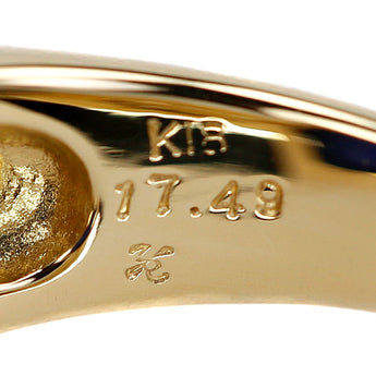菊池芳子 ルチルクォーツ リング  ダイヤモンド K18イエローゴールド K18ホワイトゴールド 作家 デザイナー 透かし 葉 リーフ 植物 ボタニカル【中古】【902039】
