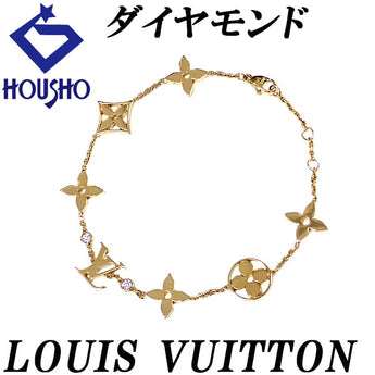 ルイ・ヴィトン ダイヤモンド モノグラムイディールブロッサム ブレスレット K18イエローゴールド LOUIS VUITTON 2P【中古】【902085】