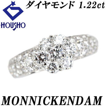 モニッケンダム ダイヤモンド リング  Pt900 MONNICKENDAM 花 フラワー 植物 ボタニカル パヴェ【中古】【902089】
