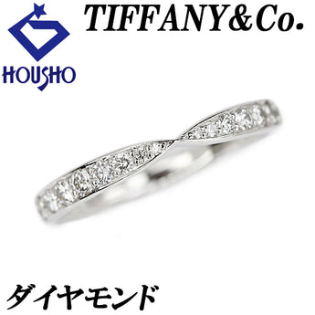 ティファニー ダイヤモンド ハーモニー リング Pt950 TIFFANY&Co. バンド 細め【中古】【902115】