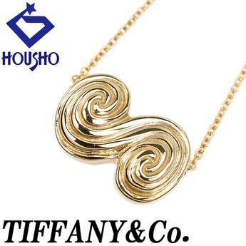 ティファニー スワール ネックレス K18イエローゴールド TIFFANY&Co. トルネード 地金のみ 石なし【中古】【902118】