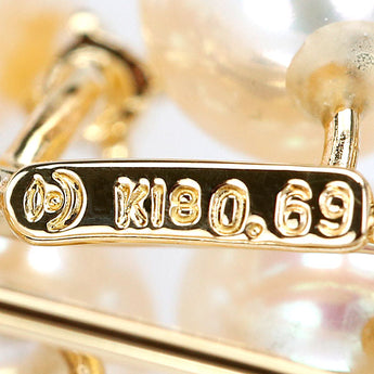 タサキ 田崎真珠 淡水真珠 ブローチ ダイヤモンド K18イエローゴールド TASAKI【中古】【902124】