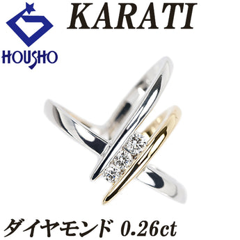 カラッチ ダイヤモンド パイナス リング K18イエローゴールド K18ホワイトゴールド KARATI コンビ メンズ ユニセックス【中古】【902142】