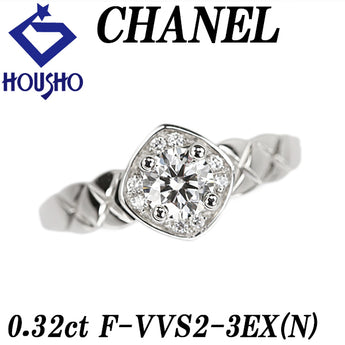 シャネル ダイヤモンド ココクラッシュ リング  ダイヤモンド Pt950 CHANEL #48 GIA鑑定書 グレード付き キルティング【中古】【902143】