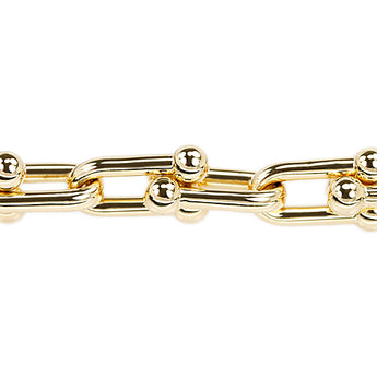 ティファニー ハードウェア ミディアムリンク ブレスレット K18イエローゴールド TIFFANY&Co. 地金のみ 石なし メンズ ユニセックス【中古】【902146】