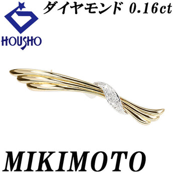 ミキモト ダイヤモンド ブローチ  K18イエローゴールド K14ホワイトゴールド MIKIMOTO【中古】【902153】