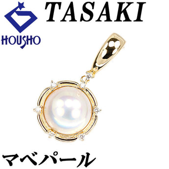 タサキ 田崎真珠 マベパール ペンダントトップ ダイヤモンド K18イエローゴールド TASAKI【中古】【902187】