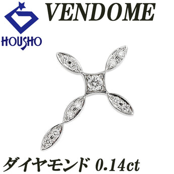 ヴァンドーム青山 ダイヤモンド ペンダントトップ  Pt950 VENDOME AOYAMA クロス 十字架【中古】【902192】