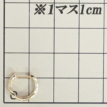 ダイヤモンド ピアス K18イエローゴールド フープ 華奢【中古】【902203】