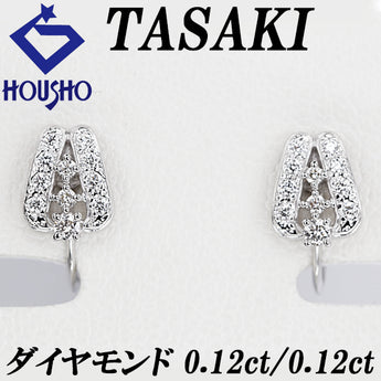 タサキ 田崎真珠 ダイヤモンド イヤリング K18ホワイトゴールド TASAKI【中古】【902206】