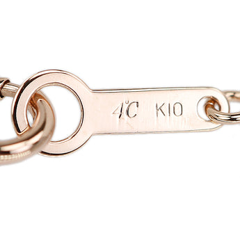 ヨンドシー ダイヤモンド ネックレス K10ピンクゴールド 4℃ ハート 透かし【中古】【902218】