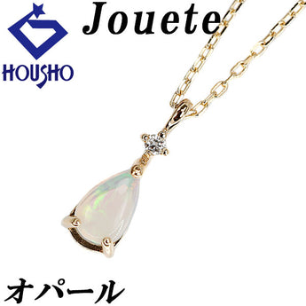 Jouete ジュエッテ オパール ネックレス ダイヤモンド K10イエローゴールド ドロップ 雫 しずく 涙 なみだ 華奢【中古】【902224】