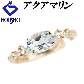 アクアマリン イヤリング サファイア K10イエローゴールド イヤーカフ 片耳【中古】【902229】