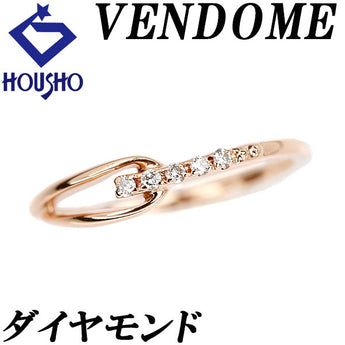 ヴァンドーム青山 ダイヤモンド リング K10ピンクゴールド VENDOME AOYAMA ピンキーリング 細め 華奢 透かし【中古】【902236】
