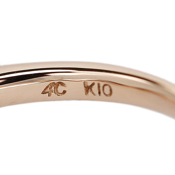 ヨンドシー サファイア リング ダイヤモンド K10ピンクゴールド 4℃ 細め 華奢【中古】【902237】