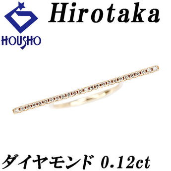 ヒロタカ Hirotaka ダイヤモンド リング  K10イエローゴールド バー 細め 華奢【中古】【902243】