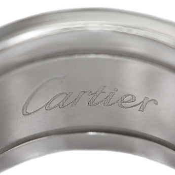 カルティエ ダイヤモンド C2 リング K18ホワイトゴールド CARTIER #49 オープンリング 梨地 ツヤ消し マット 幅広 太め【中古】【902269】