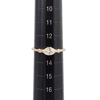 ダイヤモンド リング ダイヤモンド K18イエローゴールド マーキスカット 変形カット ファンシーカット 細め【中古】【902271】