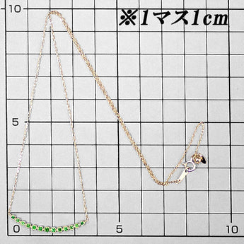 デマントイドガーネット ネックレス K18イエローゴールド カーブ ミル打ち ミルグレイン【中古】【902278】