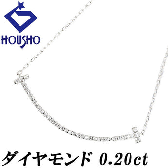 Pre-owned 18K White Gold Curved Smile Diamond Necklace [Product Number: 902283]