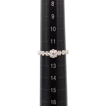 ダイヤモンド リング Pt1000 花 フラワー 植物 ボタニカル【中古】【902290】