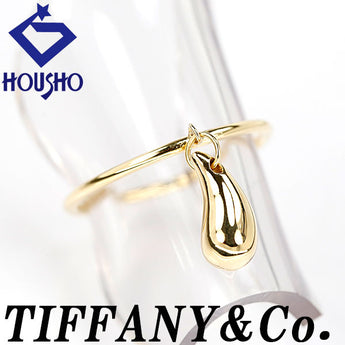 ティファニー ティアドロップ リング K18イエローゴールド TIFFANY&Co. エルサ・ペレッティ 地金のみ 石なし 揺れる 華奢 細め 雫 しずく 涙 なみだ【中古】【902291】