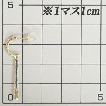 ダイヤモンド ピアス K18イエローゴールド 揺れる【中古】【902298】