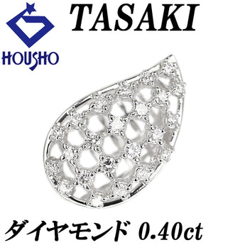 タサキ 田崎真珠 ダイヤモンド ペンダントトップ Pt900 TASAKI ドロップ 雫 しずく 涙 なみだ 透かし チェック【中古】【902301】