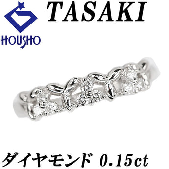 Tasaki Pearl Diamond Ring, Pt900, Flower, Botanical, Openwork [Pre-owned] [Item 902322]
