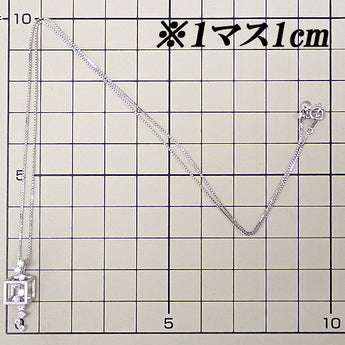 ダイヤモンド ネックレス K18ホワイトゴールド 四角 スクエア 透かし 梨地 マット ツヤ消し【中古】【902325】