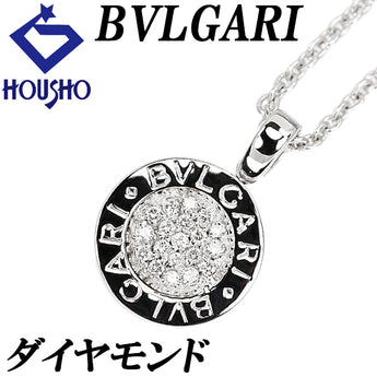 ブルガリ ダイヤモンド ブルガリブルガリ ネックレス K18ホワイトゴールド BVLGARI ロゴ ラウンド サークル 円 丸【中古】【902326】