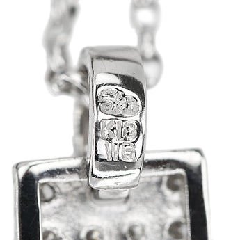 スタージュエリー ダイヤモンド ネックレス K18ホワイトゴールド STAR JEWELRY スクエア 四角【中古】【902353】