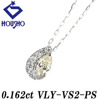 イエローダイヤモンド ネックレス ダイヤモンド Pt950 Pt850 ドロップ 雫 しずく 涙 なみだ ペアシェイプカット 変形カット ファンシーカット【中古】【902375】