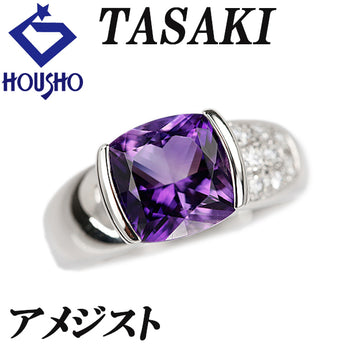 タサキ 田崎真珠 アメジスト リング ダイヤモンド Pt900 TASAKI メンズ ユニセックス【中古】【902379】