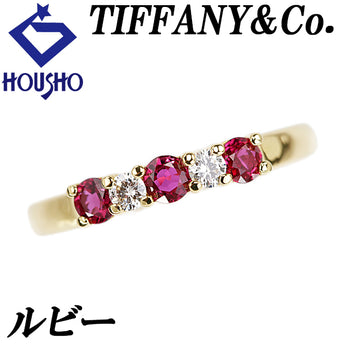 ティファニー ルビー リング ダイヤモンド K18イエローゴールド TIFFANY&Co.【中古】【902380】