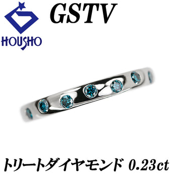 ジーエスティービー トリートダイヤモンド リング Pt950 GSTV 水玉 ドット メンズ ユニセックス【中古】【902385】