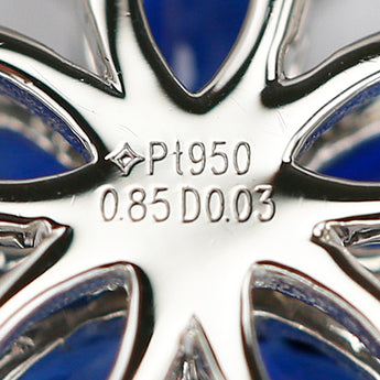 ジーエスティービー ブルーサファイア ペンダントトップ ダイヤモンド Pt950 GSTV 花 フラワー 植物 ボタニカル【中古】【902391】