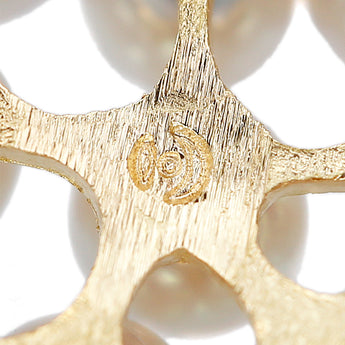 Pre-owned Tasaki Pearl Aquamarine Pendant Top with Akoya Pearl and 18K Yellow Gold Baby Pearls (Triangle) [Product Number: 902395]