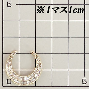 ブラウンダイヤモンド ペンダントトップ K18イエローゴールド 三日月 ムーン 馬蹄 テーパーカット ホースシュー 変形カット【中古】【902397】