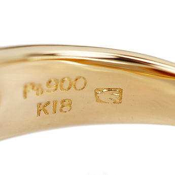 セイコー ロードライトガーネット リング ダイヤモンド K18イエローゴールド Pt900 SEIKO 太め 幅広【中古】【902403】