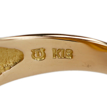 タサキ 田崎真珠 マベパール リング ダイヤモンド K18イエローゴールド TASAKI 幅広 太め【中古】【902406】