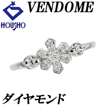 ヴァンドーム青山 ダイヤモンド リング Pt950 VENDOME AOYAMA 雪の結晶 スノーフレーク 花 フラワー 植物 ボタニカル【中古】【902411】