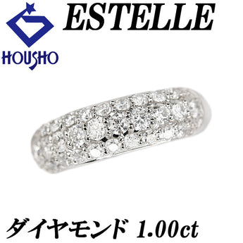 エステール ダイヤモンド リング Pt900 ESTELLE パヴェ【中古】【902417】