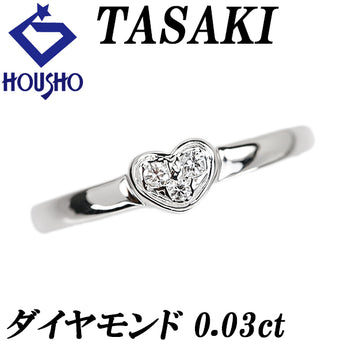 タサキ 田崎真珠 ダイヤモンド リング K18ホワイトゴールド TASAKI ハート 細め【中古】【902422】