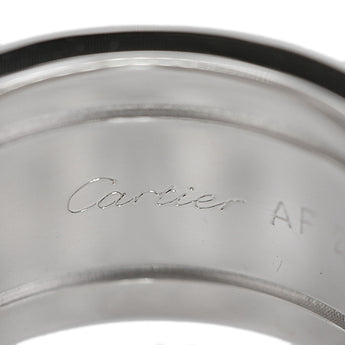 カルティエ ダイヤモンド C2 リング K18ホワイトゴールド CARTIER #48 オープンリング 梨地 ツヤ消し マット 幅広 太め【中古】【902423】
