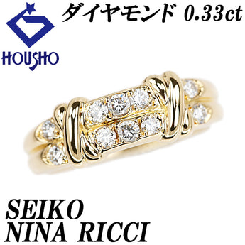 セイコー ニナリッチ NINA RICCI ダイヤモンド リング K18イエローゴールド SEIKO 2連風【中古】【902434】
