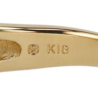 ミキモト アコヤ真珠 リング ダイヤモンド K18イエローゴールド MIKIMOTO 揺れる ウェーブ【中古】【902436】