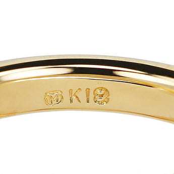 ミキモト アコヤ真珠 リング K18イエローゴールド MIKIMOTO 2連風 重ね付け風 一粒パール 透かし【中古】【902437】